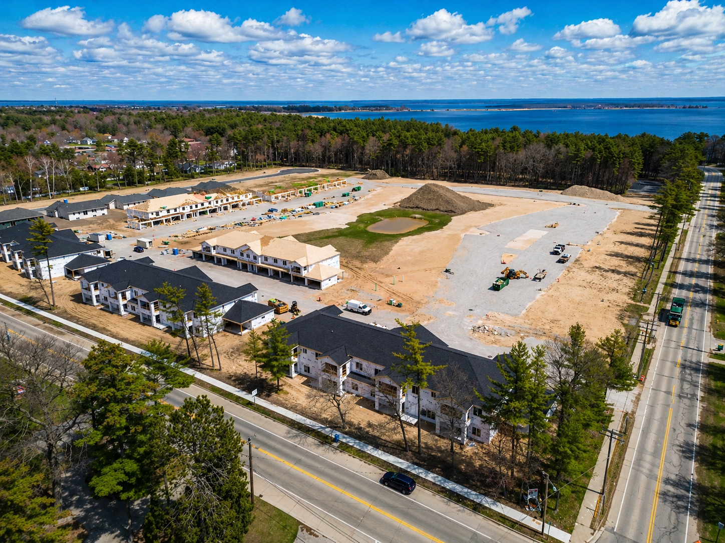 Construction aerial drone photo