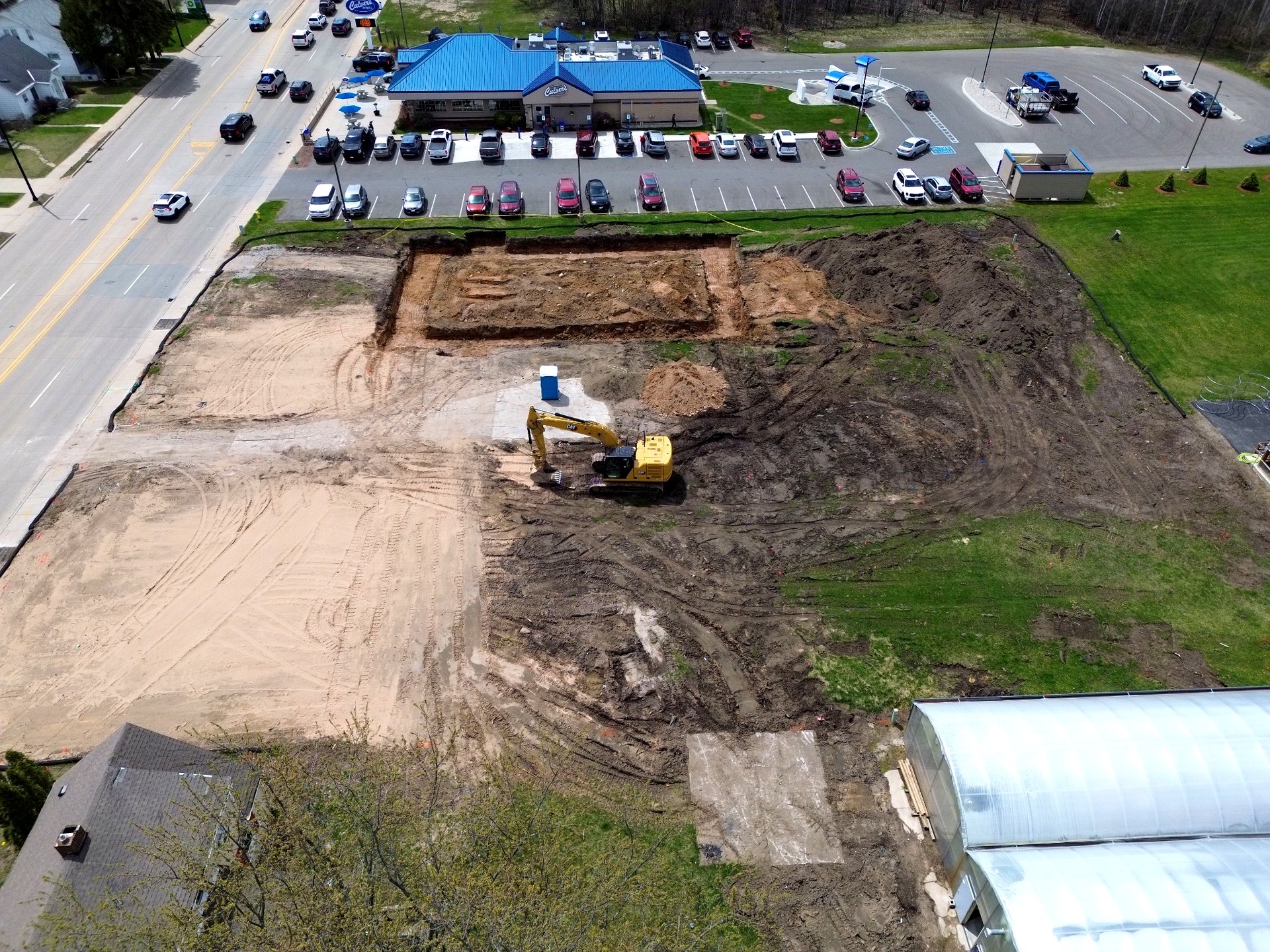 Construction progress drone photography